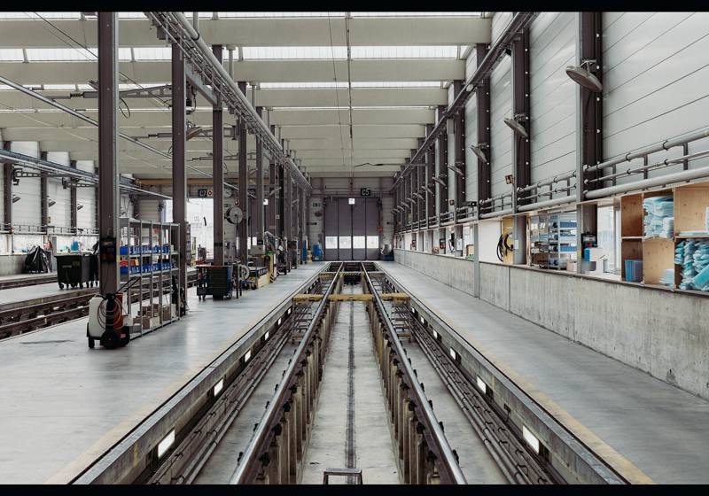Long industrial hall